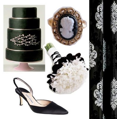 Old traditional charm to the Black and White Cameo Wedding theme