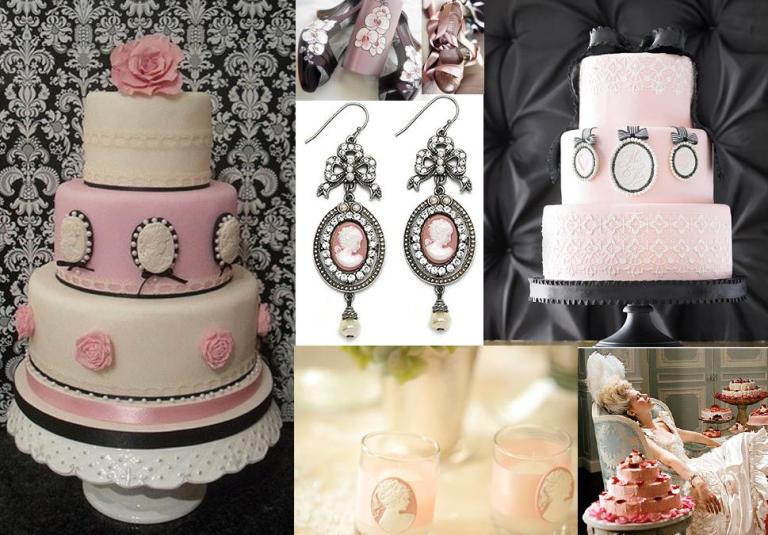Black and Pink Cameo Wedding theme with European Baroque charm that exudes 